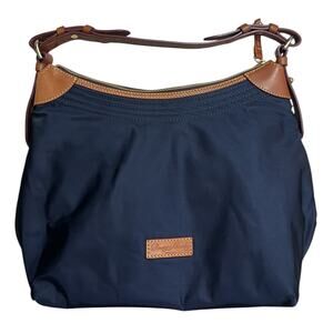 Dooney & Bourke Dark Blue and Tan Shoulder Bag